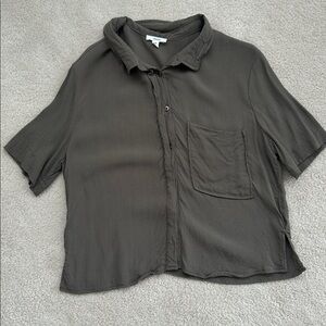 Ardene Women's Olive Button Down Shirt - Size M